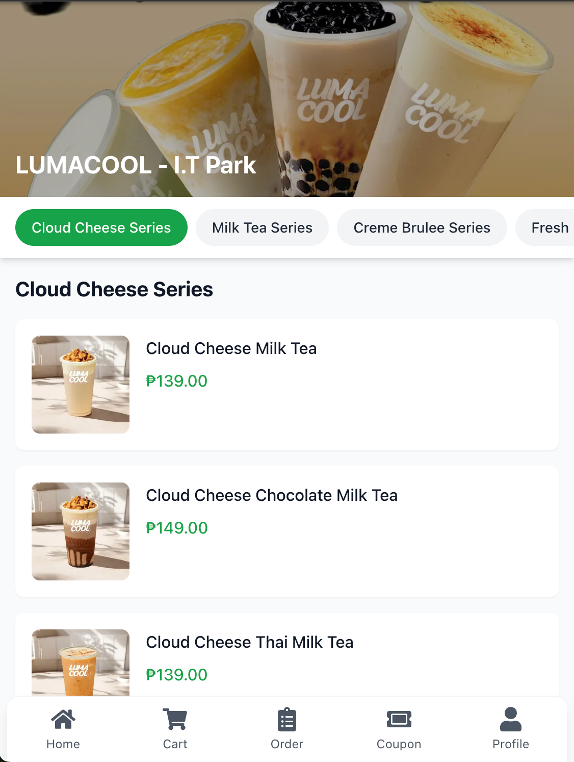 Menu Page